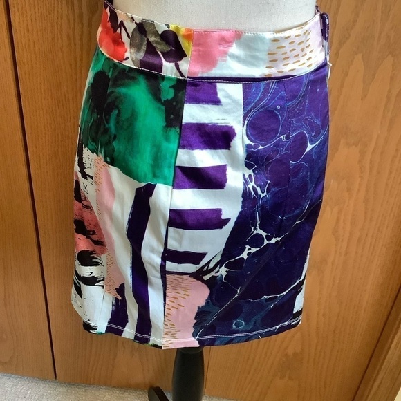 Miss Milne Colorful Print Skirt Sz-10 - Picture 2 of 6